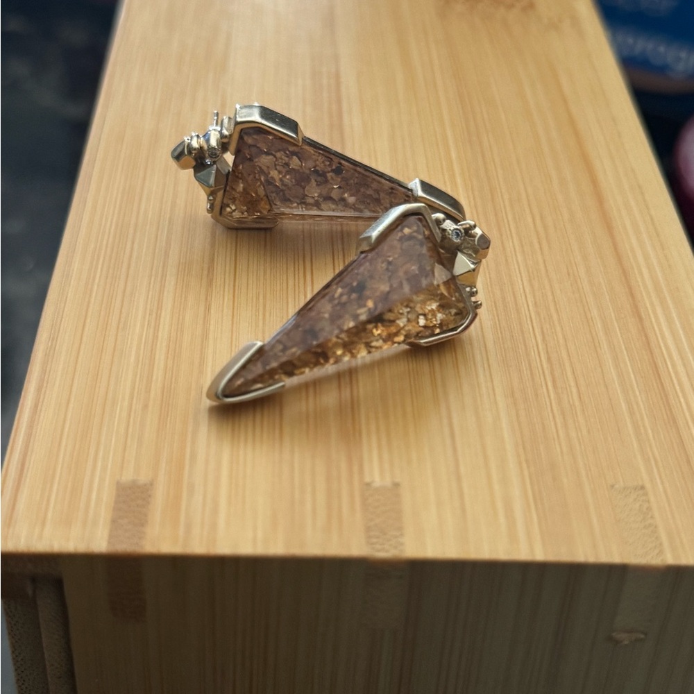 Kendra Scott Gold and Silver Triangle Earrings